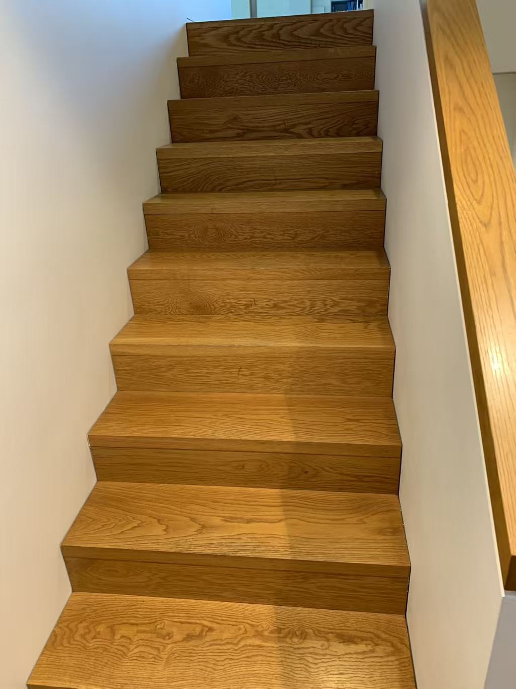 Timber staircase stained and polished, completed, Kiama