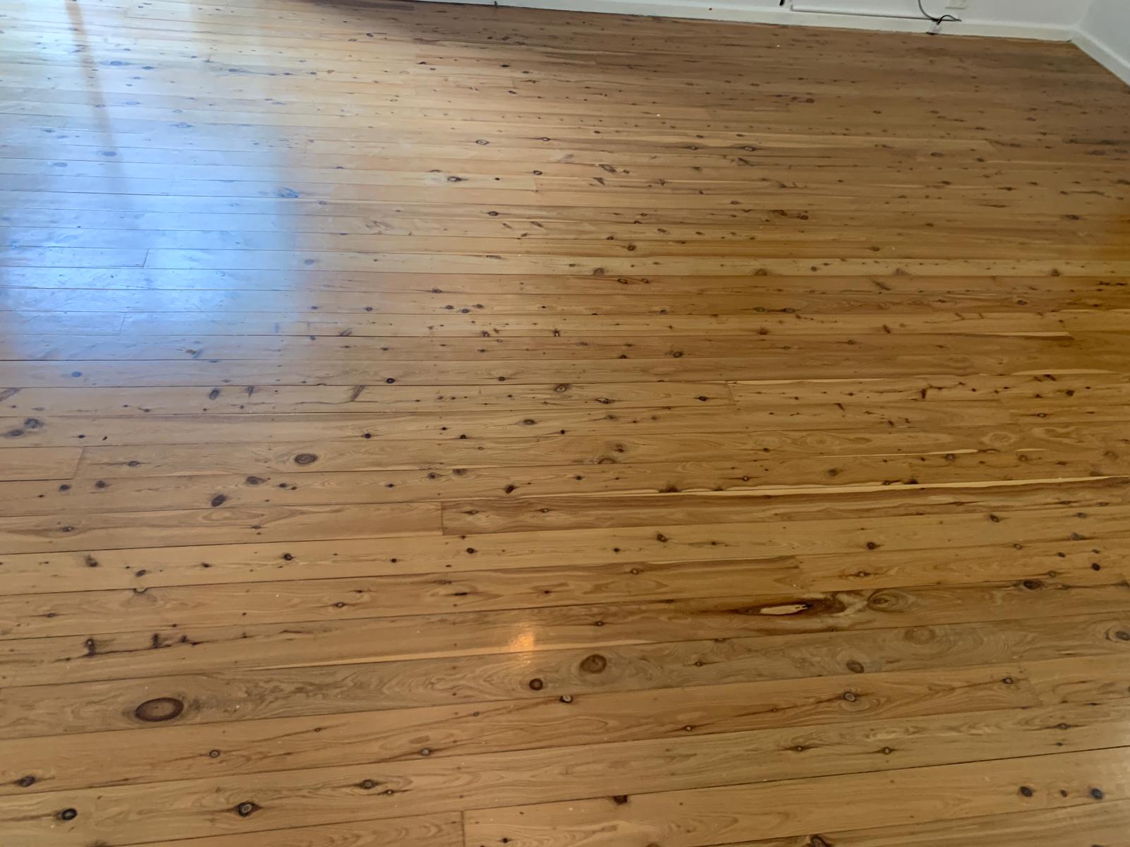 Kitchen timber floor sanded and polished, Jervis Bay