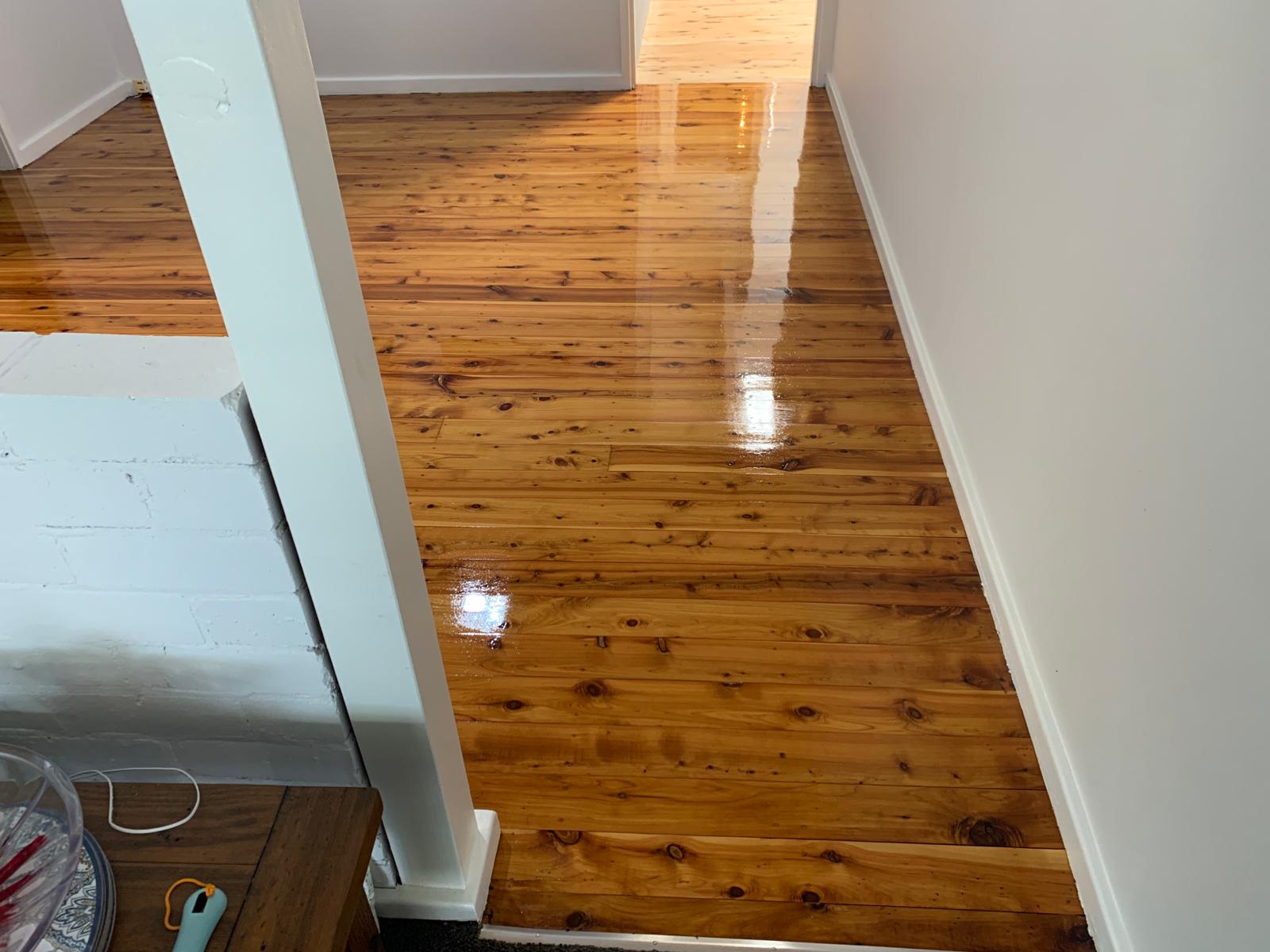 Hallway timber floor finished, Jervis Bay