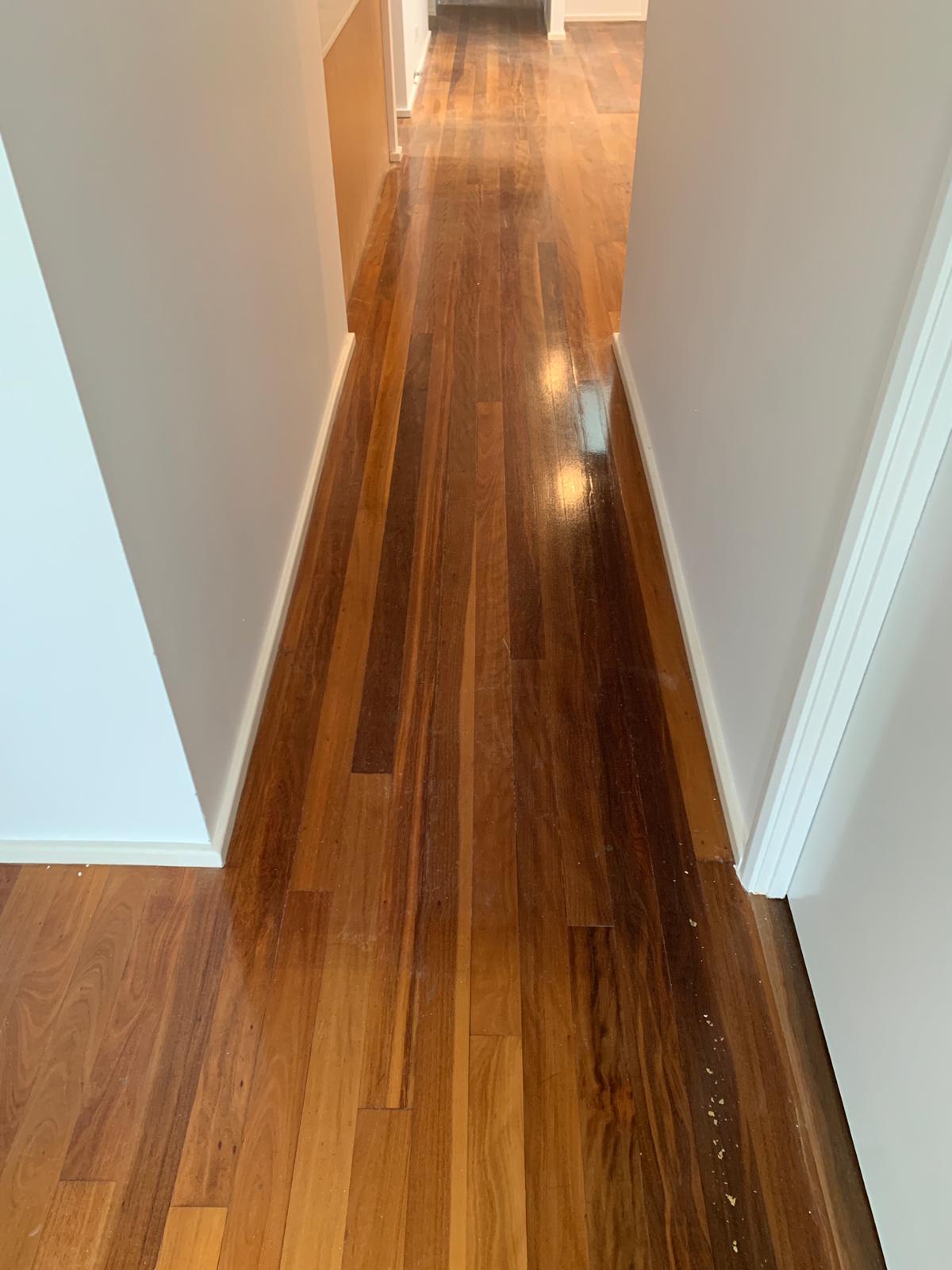 Hallway timber floor with waterbase finish, St Ives