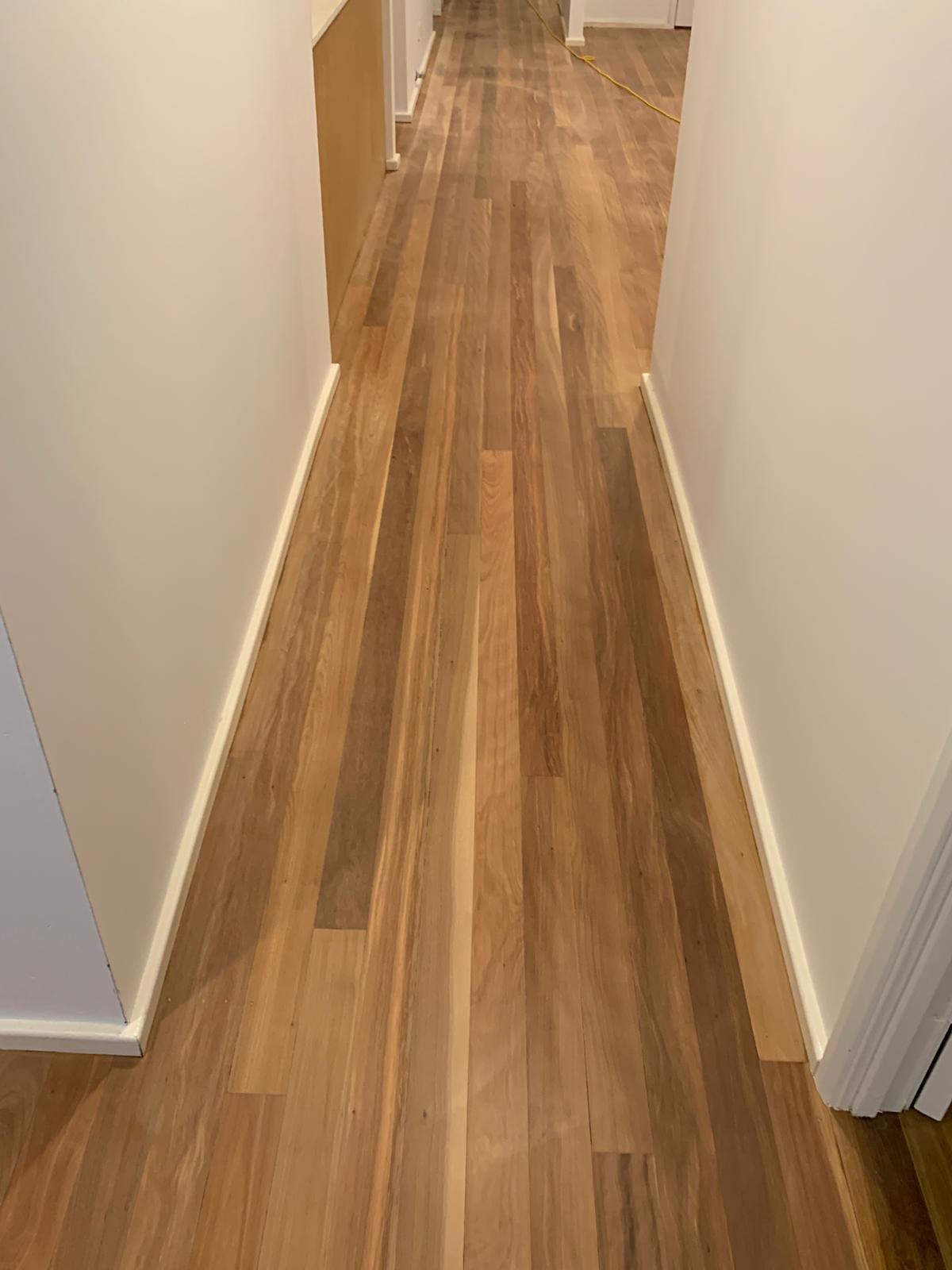 Living and dining room timber floor with waterbase finish, St Ives