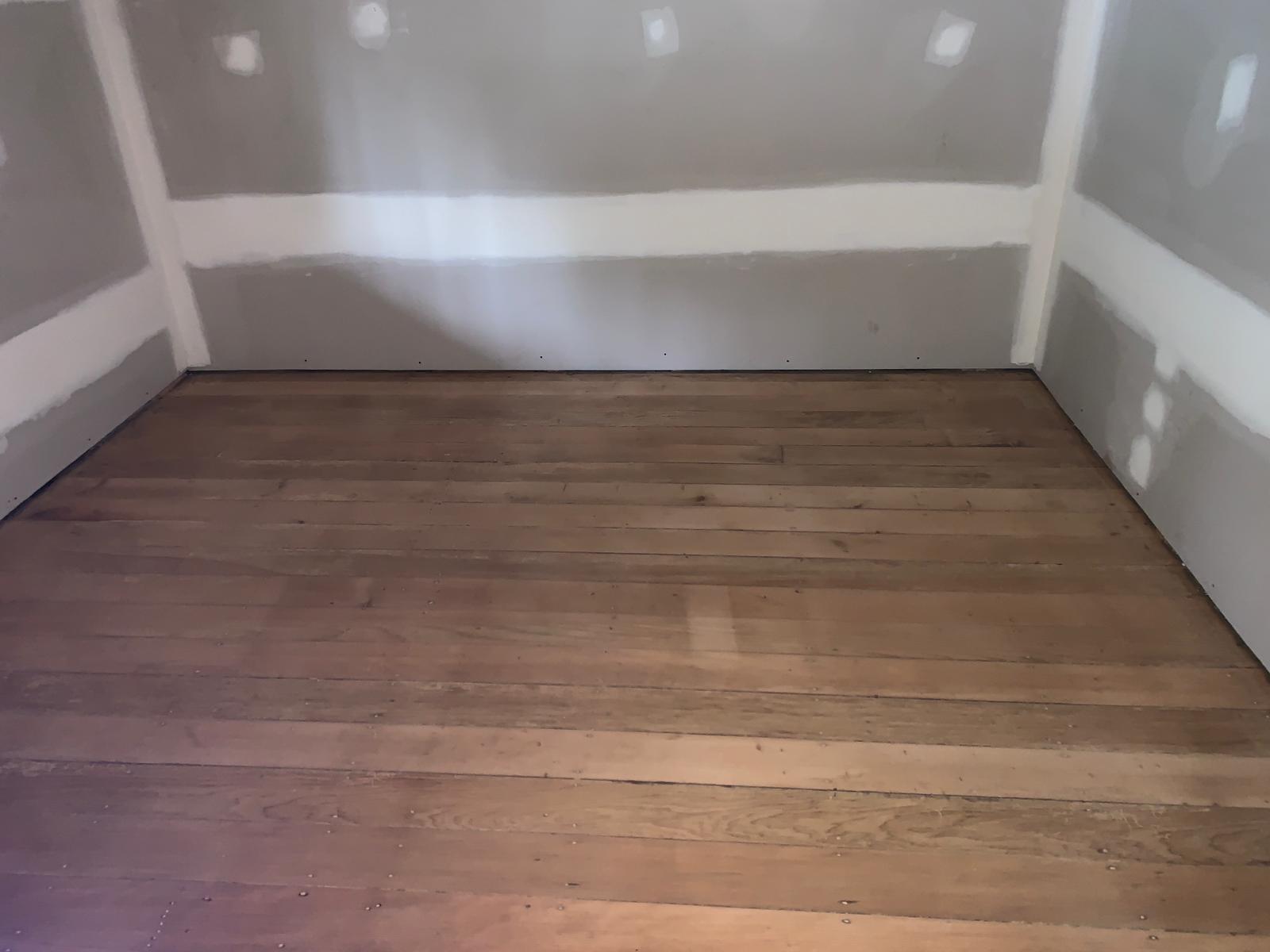Timber floor finished with a rich brown stain, St Peters